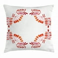 thumbnail image 1 of Rowan Throw Pillow Cushion Cover, Watercolor Style Artistic Leaves with Fruits Square Frame Design Autumn Colors, Decorative Square Accent Pillow Case, 24 X 24 Inches, Red Orange White, by Ambesonne, 1 of 2