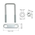 thumbnail image 3 of Uxcell U-Bolts Carbon Steel with M8 Nuts Frame Plate Round Washers 1.57"x 4.72"(W*L) 2 Set, 3 of 4