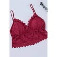thumbnail image 4 of Women's Black/Red/Blue Deep V Lace Bralette Crop Top, 4 of 5