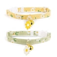thumbnail image 1 of Collar para gatos Liugjiau Algodón Breakaway con campana Paquete de 2 Amarillo y Verde, 1 of 7