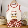 thumbnail image 2 of HCNTES Toddler Baby Girl Outfit Newborn Girl Summer Clothes Short Sleeve T Shirt Checkerboard Top Set Elastic Waist Shorts(Red,2-3 Years), 2 of 5