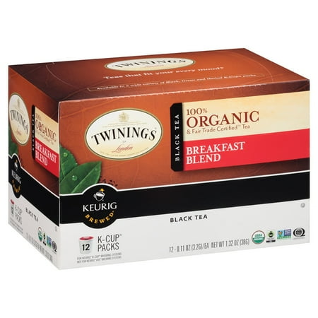 Twinings Breakfast Blend, Organic, K Cups, 12 CT (Pack of 6)