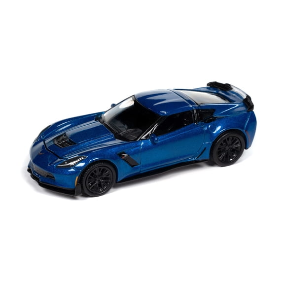 2019 Chevy Corvette Z06, Elkhart Lake Blue - Auto World AW64442/48B - 1/64 Scale Diecast Model Car