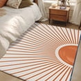thumbnail image 4 of Sunlight Lines Area Rugs 2.7'x5', Washable Small Throw Rugs for Kitchen Bedroom, Orange Sunset Abstract Striped Art Indoor Outdoor Rug Non-Slip Low Pile Carpet Runner Reversible Floor Mats, 4 of 8