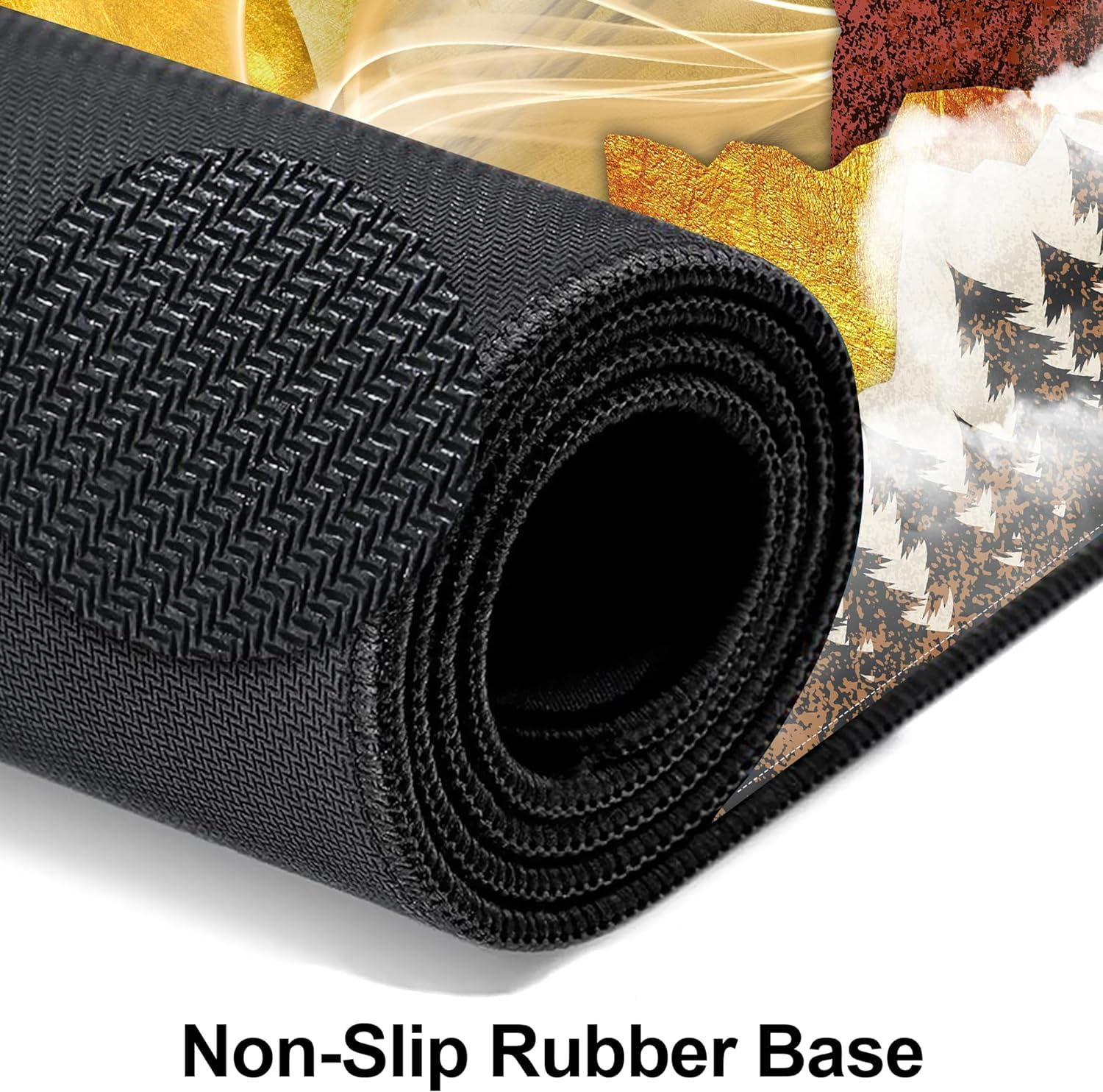 Mouse Pad, Groovy Forest Large Gaming Mouse Pad for Desk, Golden Sun Mountain Big Desk Mat with Seamed Edges, Waterproof Desk Pad, Non-Slip Rubber Base, Long Computer Mousepad, 31.5 x 15.7 Inch
