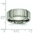 thumbnail image 6 of Chisel Titanium Brushed and Polished 8.2mm Grooved Beveled Edge Band - Ring Size 12.5-4.6gm, 6 of 8