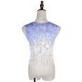 thumbnail image 3 of S/M Fit Classic Blue Intricate Crochet Trim Hem Sleeveless Blouse, 3 of 4