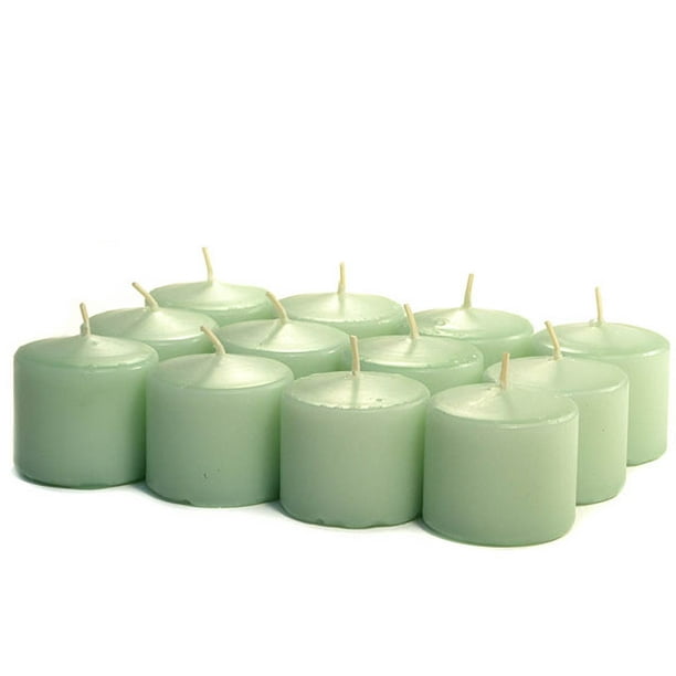 3 Boxes of Unscented Mint Green Votives 10 Hour Votive Candles Pack 12
