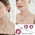 thumbnail image 3 of July Birthstone Jewelry Sets for Women, Red Heart Jewelry Set Ruby Necklace Earrings 925 Sterling Silver Fine Jewelry Birthday Mother's Day Gifts, 3 of 10