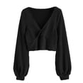thumbnail image 1 of Jersey corto ZAFUL para mujer con mangas acanaladas con forma de farol, 1 of 5