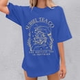thumbnail image 3 of Graphic Tennis Tees for Women T-Shirts Oversized Graphic Tee for Women Casual Tops with Print Design Comfortable Blend Everyday Wear Blue M, 3 of 5