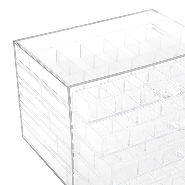 Caja de almacenamiento para decoración de uñas, 120 rejillas, caja de almacenamiento transparente para decoración de uñas, caja de almacenamiento vacía, artesanía Superior