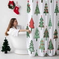 thumbnail image 5 of Shower Curtain 72"W x 78"L Cute Cartoon Christmas Trees Fabric Shower Curtains Set with Hooks Water Repellent Bathroom Curtains Machine Washable Bathroom Accessories, 5 of 7
