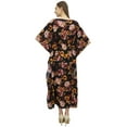 thumbnail image 3 of Bimba Long Dress Caftan Drawstring Black Gown Nightdress Kaftan Casual Dress-4, 3 of 5