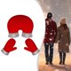 thumbnail image 5 of Guantes de polar para pareja, para esquiar y andar en trineo en climas fríos. rojo gris claro, 5 of 7
