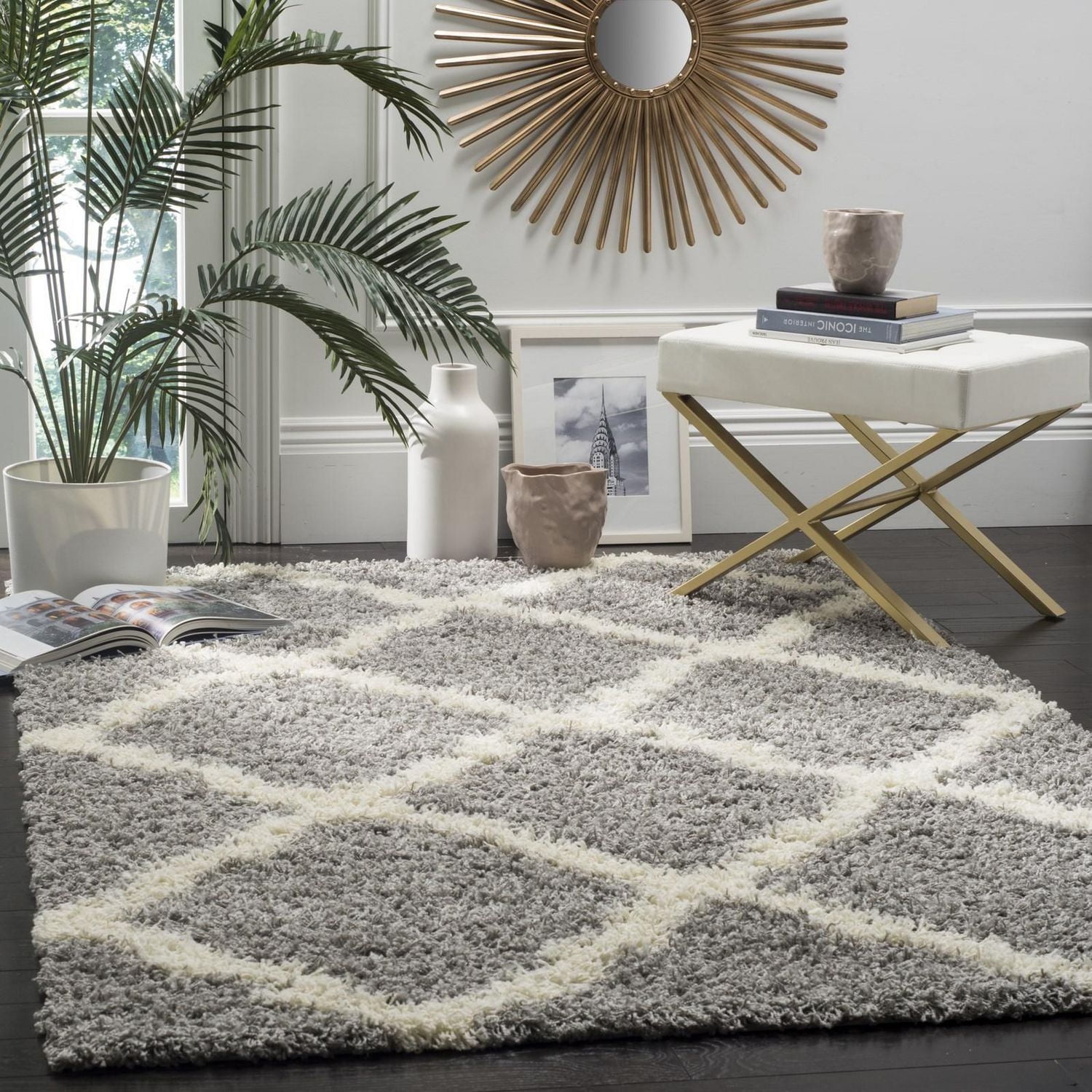 Safavieh Dallas Logan Tapis Géométrique Shag
