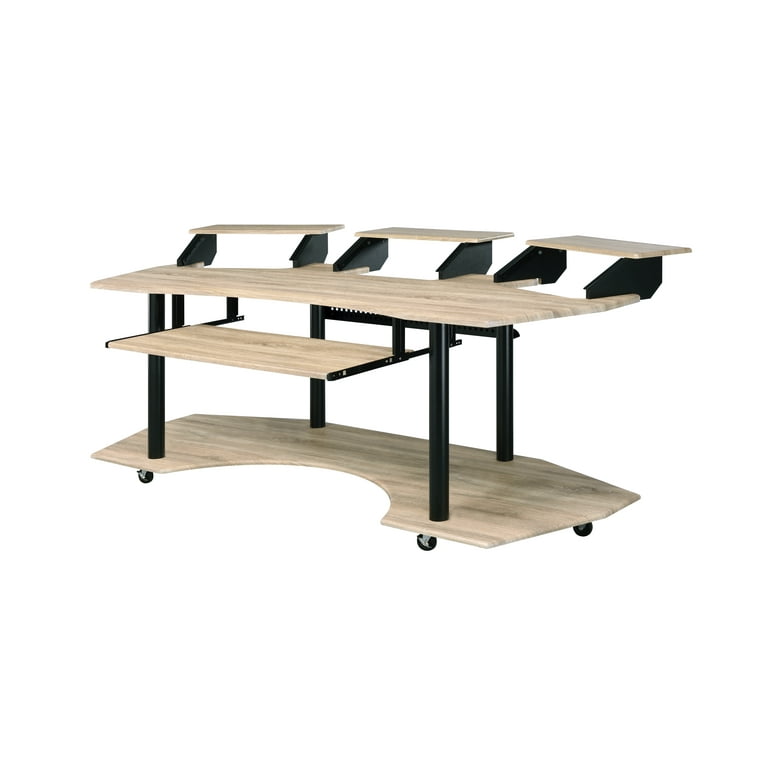 ACME Eleazar Music Recording Studio Desk in Natural Oak - Walmart.com