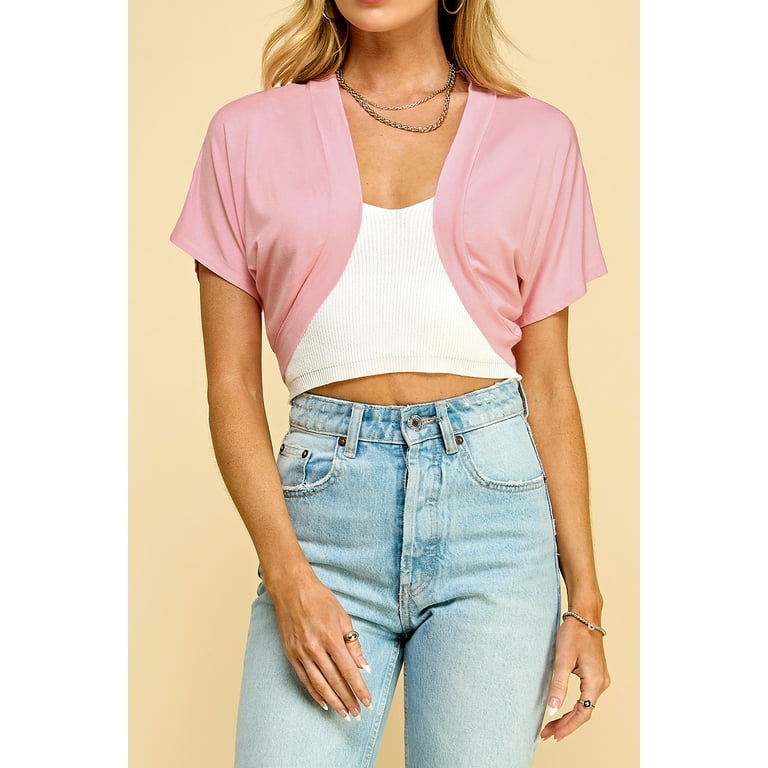 Light pink shrug shop short sleeve