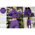 thumbnail image 4 of Akmipoem Women Hoodie Crop Pullover Sweatshirt Sweatpants 2 Piece Sweatsuits Sets, 4 of 5