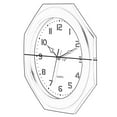 thumbnail image 5 of Brown Modern Decorative Octagon Shaped Wood- Looking Plastic Wall Clock for Living Room, Kitchen, or Dining Room, 5 of 8