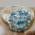 thumbnail image 6 of LBG British Made 10k White Gold Natural Blue Topaz Womens Promise Ring - 33 size options - Size 9.5, 6 of 8