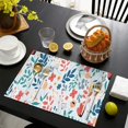 thumbnail image 3 of Pioneer Flower Floral Print Pattern Summer Placemats Table Placemats Set Of 6-Linen Kitchen Washable Placemats Table Mats 12x18 Inch Non-Slip Heat Resistant, 3 of 5