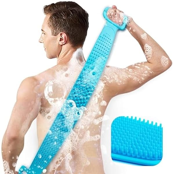 wonima11 Exfoliating Back Scrubber for Shower with Handles, 30 Inch Double-Sided Back Exfoliator Body Scrub Towel, Exfoliating Washcloth Bath Tool for use in Shower, to Clean Skin for Men & Women