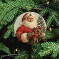 thumbnail image 5 of Ceramics Ornaments Vintage Christmas Santa Claus Double-Sided Ceramics Ornaments Xmas Holiday Holiday Ornament for Home Christmas Tree Decor Housewarming Gift, 5 of 5