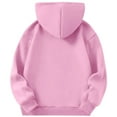 thumbnail image 4 of CYRBOKO Toddler Girls Fleece Sweatshirts, Hooded Holiday Long Sleeve Pumpkin Printed Halloween Tops Pink Size 4-5 T, 4 of 6