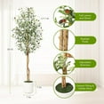 thumbnail image 3 of Garvee 5FT Artificial Olive Tree – Tall Faux Silk Plant with Natural Wood Trunk, White Planter & Green Moss for Home & Office Decor, 3 of 6