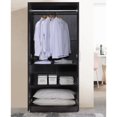 thumbnail image 4 of Pemberly Row 2 Door Armoire with 4 Shelves in Chocolate, 4 of 6