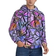 thumbnail image 2 of Lsque Watercolor Butterflies Pattern Casual Men's Hoodie,Hooded Sweatshirt with Kangaroo Pocket,Pullover Hoodie-3X-Large, 2 of 7
