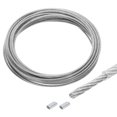 thumbnail image 1 of Unique Bargains 33Ft(10M) Wire Rope 304 Stainless Steel Cable 5/16" (8 mm) Vinyl Coated with 2pcs Screw Chuck Transparent, 1 of 7