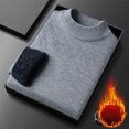 thumbnail image 5 of ZCFZJW Mens Fashion Winter Thermal Fleece Shirts Casual Striped Knit Long Sleeve Crewneck Pullover Sweater Tops Trendy Slim Fit Basic Athletic Workout Sweatshirts Gray M, 5 of 9