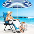 thumbnail image 6 of WASUHE Zero Gravity Recliner Chair Set of 2, Foldable Outdoor Lounge Chair with Cup Holder, Adjustable Patio Chair for Beach, Pool, Patio, Sky Blue, 6 of 7