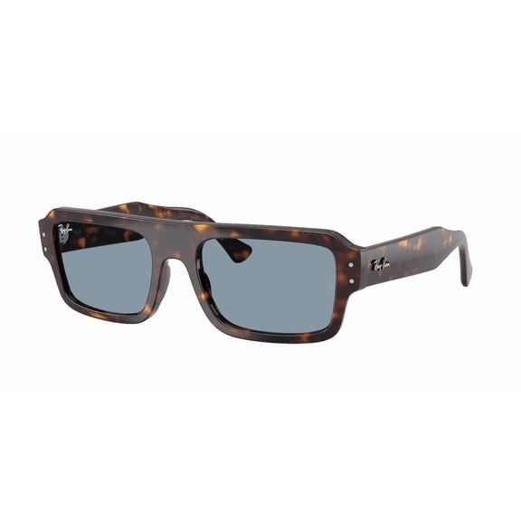 RAY-BAN RB4454 FLACKO BIO-BASED Rectangle Shape Sunglasses Havana Frame | Blue Lens 53mm