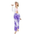 thumbnail image 4 of Odeerbi 2-13 Years Toddler Girls Wide Leg Yoga Pants Tie-Dye Workout Dance Athletic Sports Pants Cute Elasticity High Waist Straight Leg Pants, 4 of 9