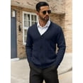 thumbnail image 5 of COOFANDY Men's Cardigan Sweater Cable Knit V Neck Button up Sweaters Ribbed Cardigan Sweater with Pockets, 5 of 9