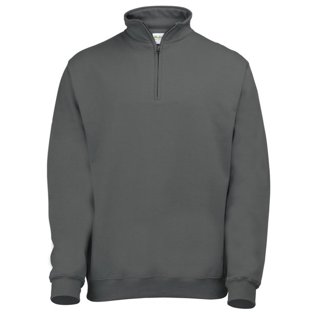 Awdis - Sudadera básica con cremallera de ¼ Modelo Sophomore Hombre Caballero (Carbón)