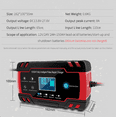 thumbnail image 6 of Car Battery Charger 12V/8A 24V/4A Automatic Smart Battery Charger/Maintainer with LCD Display Pulse Repair Charger Pack for Car, Lawn Mower, Motorcycle, Boat, SUV and More, 6 of 8