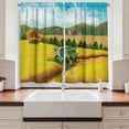 thumbnail image 2 of Ambesonne Harvest Kitchen Curtains, Combine Harvester in Field, 55"x45", Sea Blue and Multicolor, 2 of 3