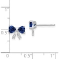 thumbnail image 3 of 14K White Gold Polished Created Sapphire Bow Post Earrings (7.5 X 9) Made In Thailand xbs575, 3 of 5