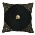 thumbnail image 4 of S4Sassy Handmade Decorative Beaded Cushion Cover Velvet Black Pillow Case Square Throw 12 x 12, 4 of 5