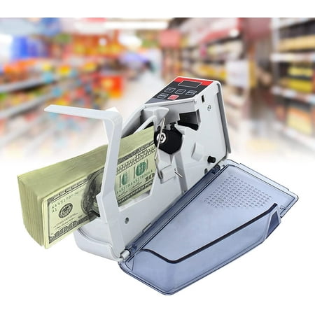 Money Counter, Portable V40 Money Counter Mini Bill Cash Counting Machine Handy Currency Counting Machine with Automatically Stop Counting Function Only for Multi-Currency Handy Banknote Counter