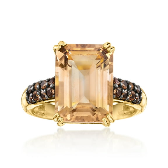 Ross-Simons 7.35 ct. t.w. Smoky Quartz Ring in 18kt Gold Over Sterling, Women's, Adult