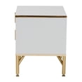 thumbnail image 4 of Baxton Studio Lilac Modern Glam White Wood and Gold Metal 2-Drawer Nightstand, 4 of 6