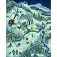 thumbnail image 2 of Bell, Bill 15x18 Gold Ornate Wood Framed with Double Matting Museum Art Print Titled - Sledding, 2 of 4