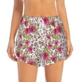 thumbnail image 4 of Lsque Rose Mix Leopard 4 Printed Women's Running Shorts with Liner Pockets,Elastic Quick Dry Workout Athletic Gym Yoga Shorts,Womens High Waist Shorts-X-Large, 4 of 9