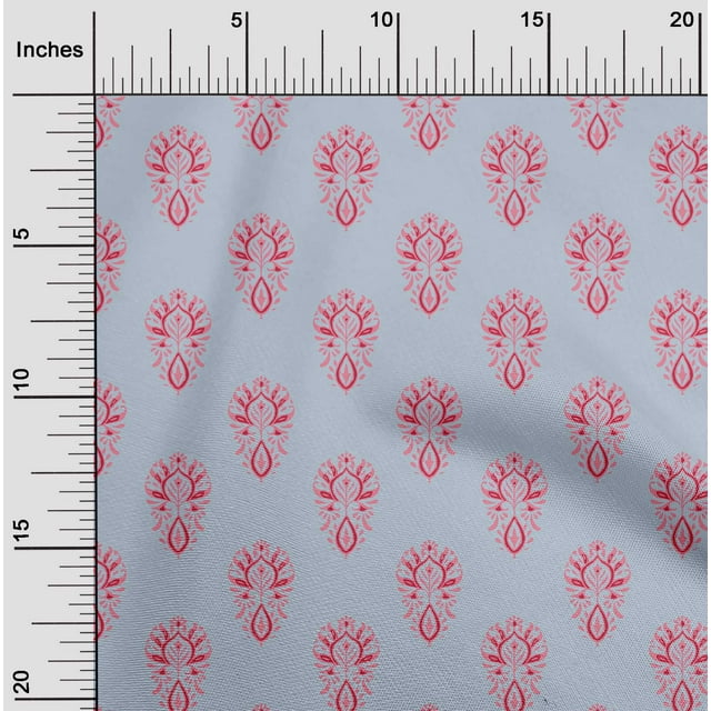 oneOone Cotton Silk Fabric Floral Block Print Fabric By Yard 42 Inch Wide