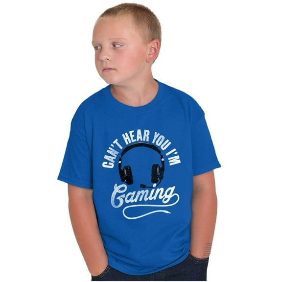 Can't Hear You I'm Gaming Crewneck T Shirts Boy Girl Teen Brisco Brands XS